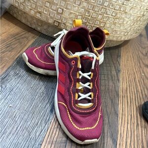 Adidas Burgundy and Gold Sneakers